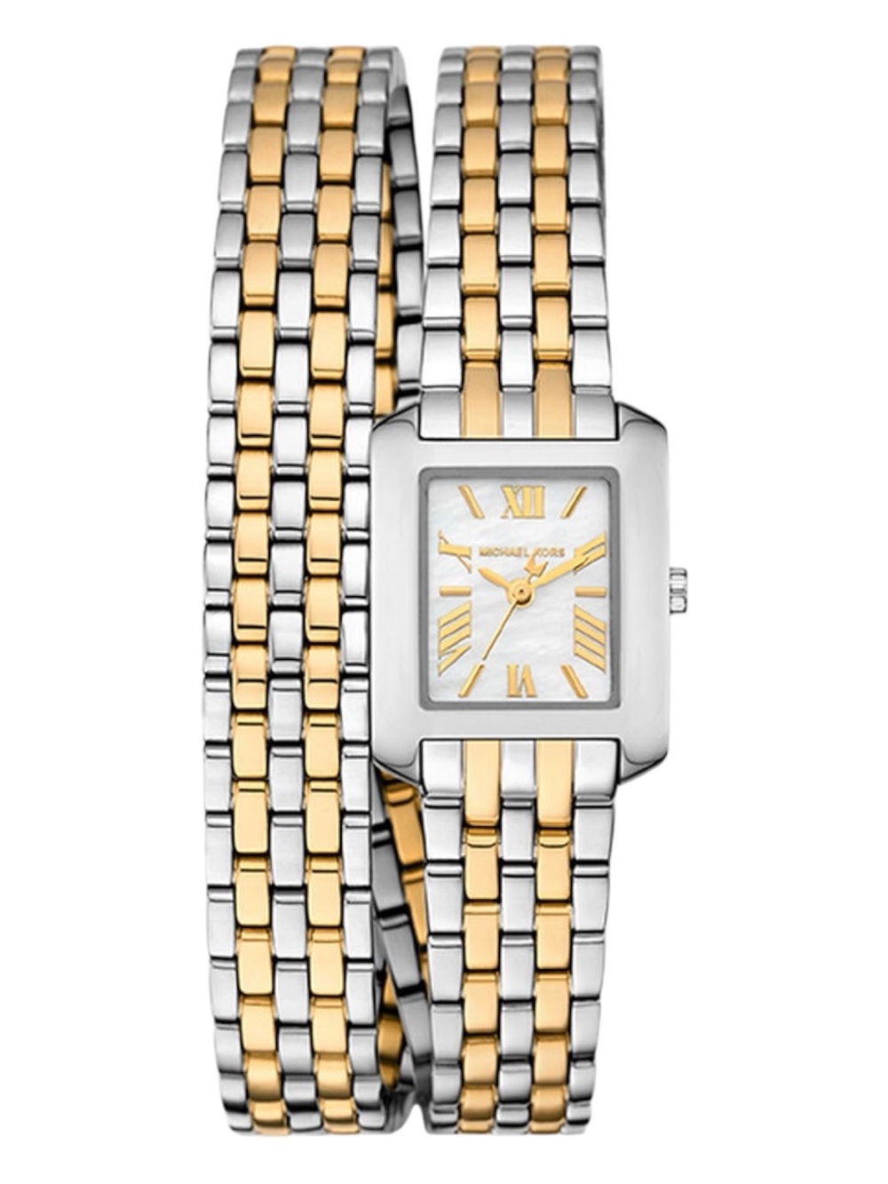 MICHAEL MICHAEL KORS PETITE EMERY TWO-TONE DOUBLE WRAP WATCH NEW